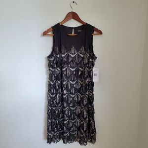 Julia Jordan | Black & Silver Flapper Style Dress